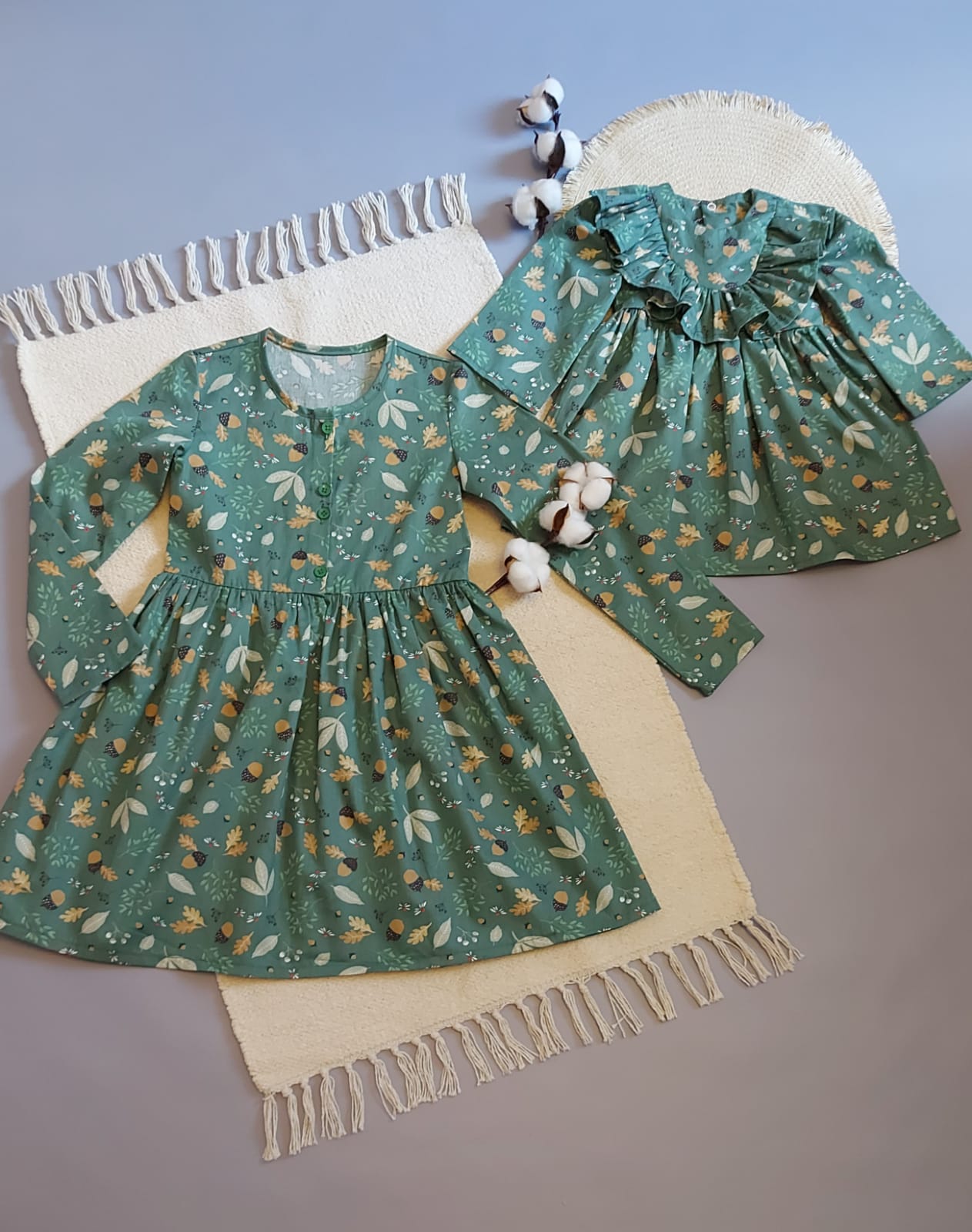 Осенняя коллекция платьев для мам и дочек Family look